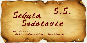 Sekula Šodolović vizit kartica